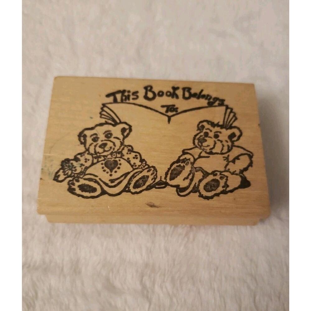 Stamp Affair This Book Belongs To Rubber Stamp Wood Mounted